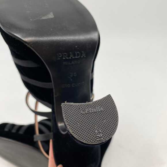 Prada Black Velvet Platform Strappy Heels | EU 36 / 5 US - Picture 9 of 10
